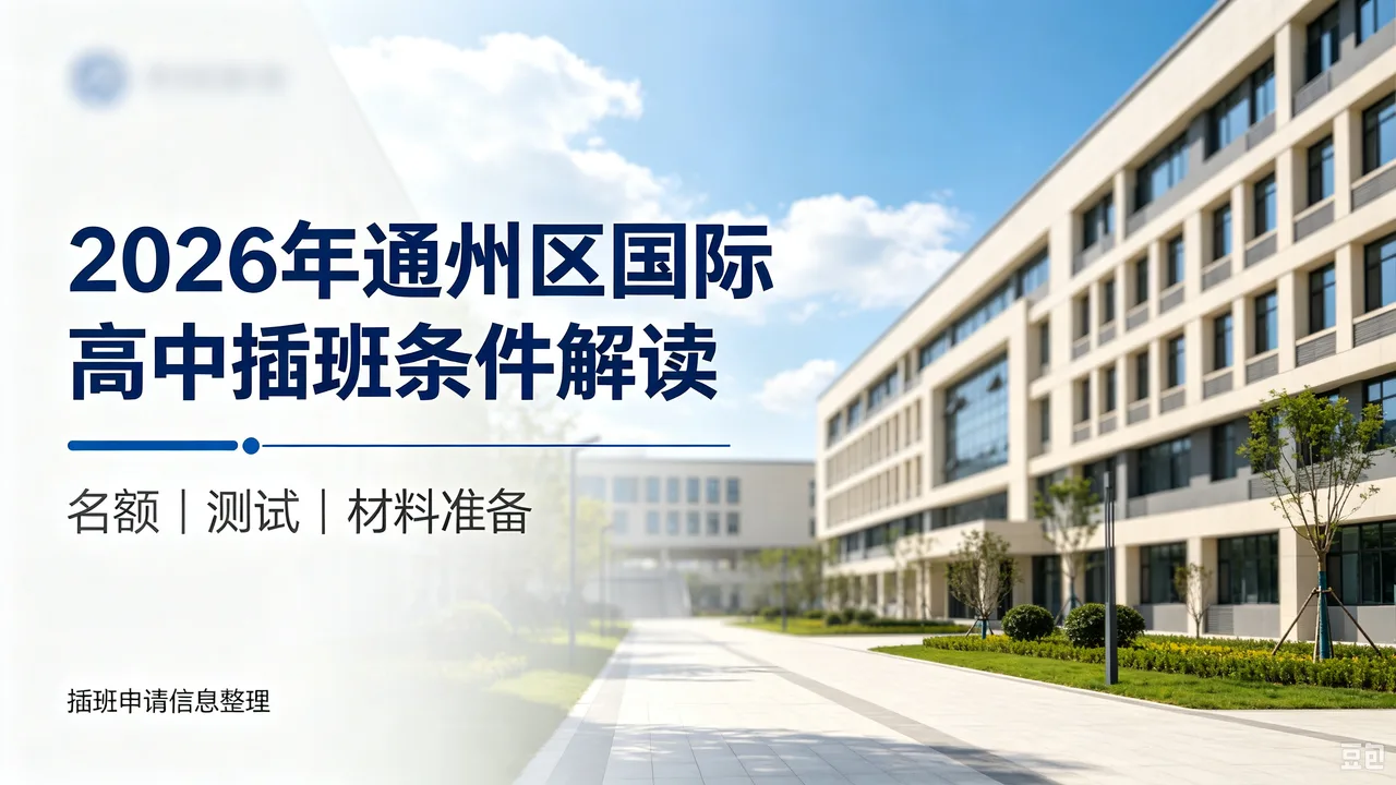 2026年通州区国际高中插班条件解读:名额、测试与材料准备
