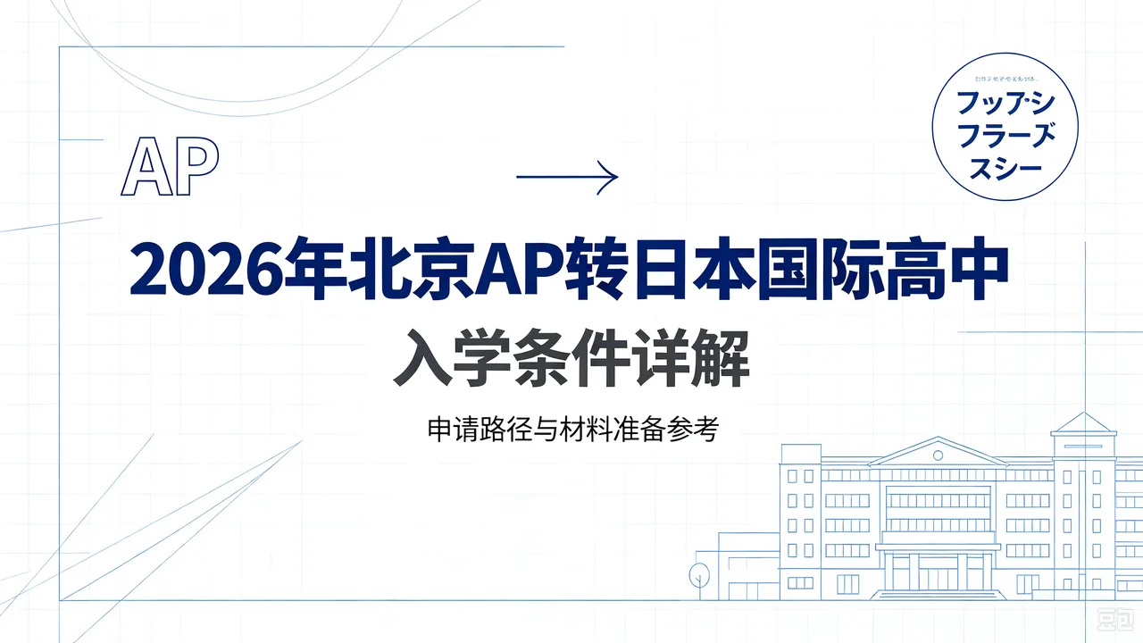 2026年北京AP转日本国际高中入学条件详解