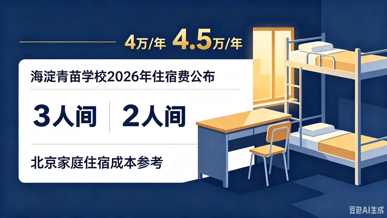 海淀青苗学校2026年住宿费公布:3人间4万/年,2人间4.5万/年