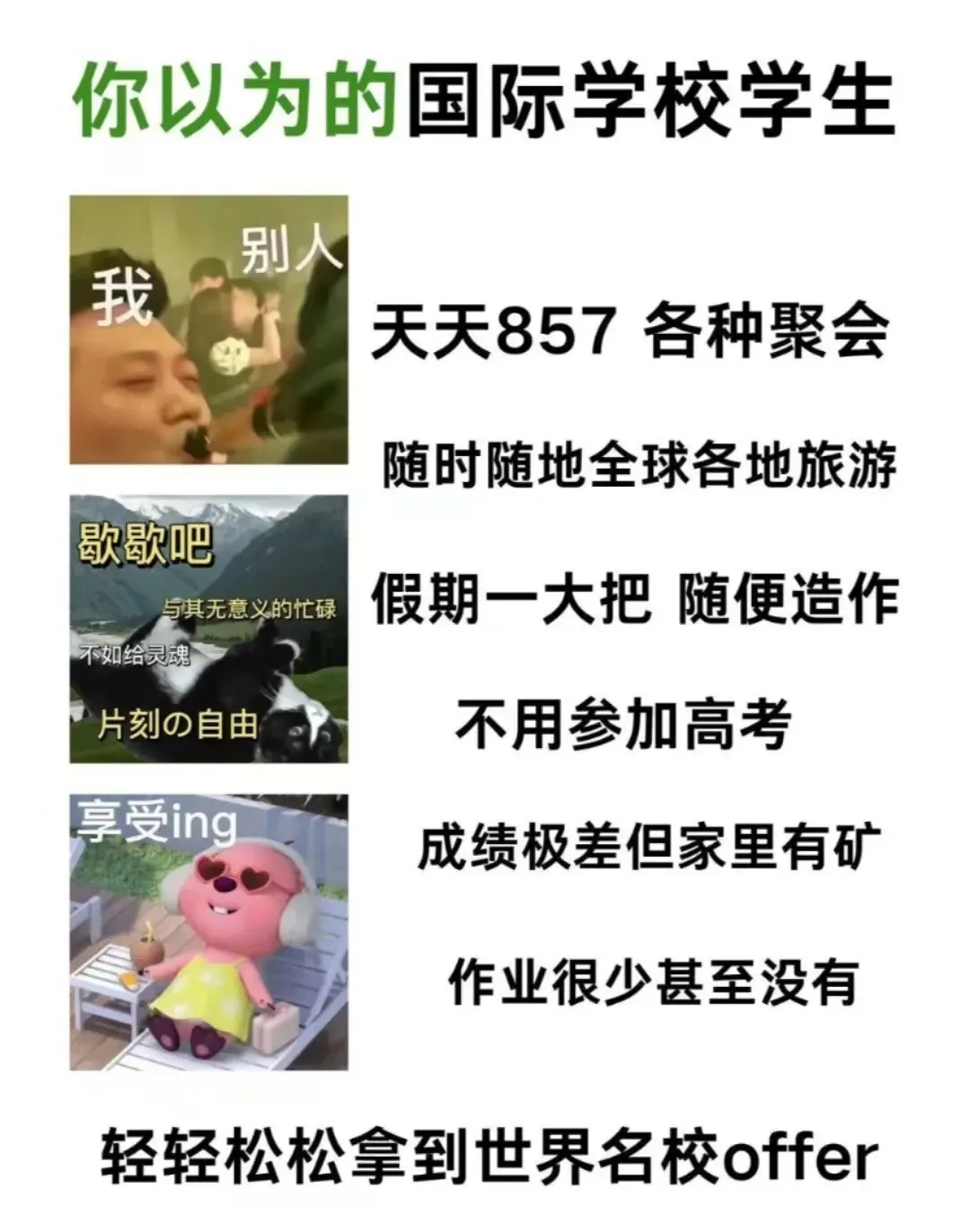 👇你以为的国际生VS实际上的国际生👇