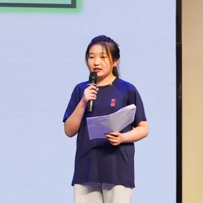 在本次活动的开幕式上,五年级的王语杉同学在发言中说(图 2)