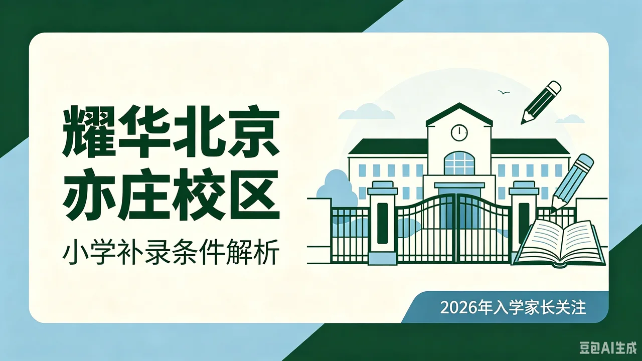 耀华北京亦庄校区小学补录条件解析,2026年入学家长关注