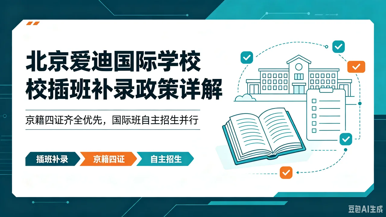 北京爱迪国际学校插班补录政策详解:京籍四证齐全优先,国际班自主招生并行