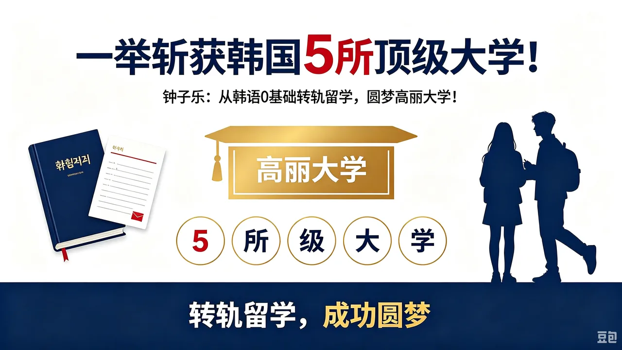 一举斩获韩国5所顶级大学！钟子乐：从韩语0基础转轨留学，圆梦高丽大学！