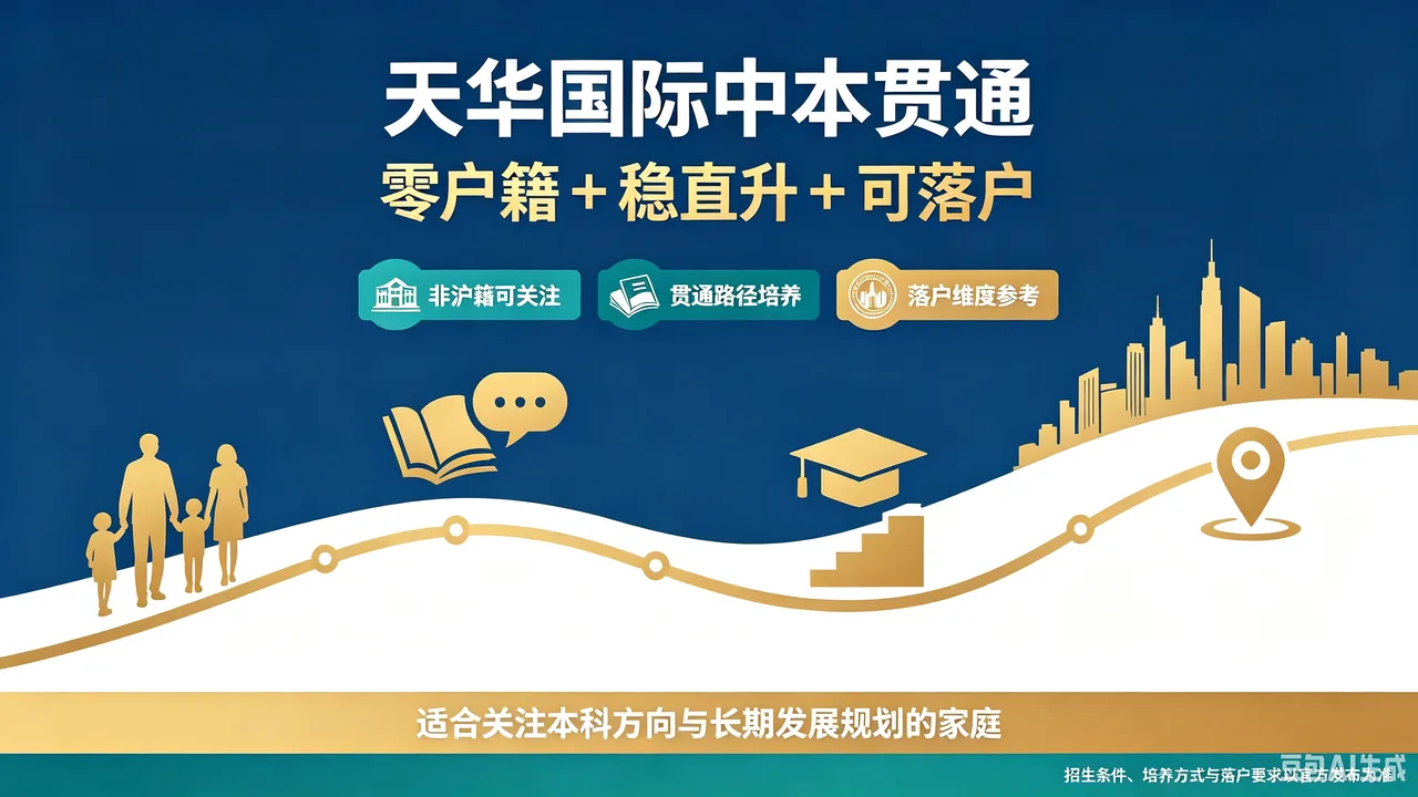体制内中本 vs 国际中本,天华国际中本贯通以“零户籍+稳直升+可落户”成非沪籍家庭新选择