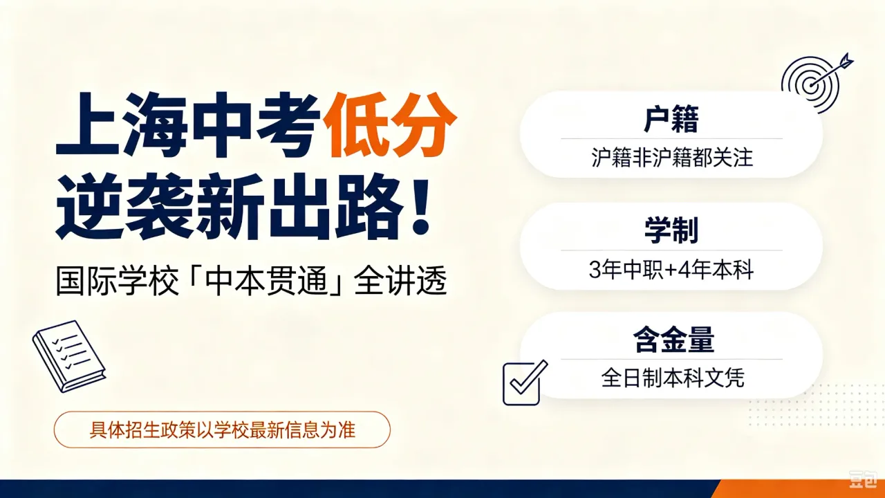 上海中考低分逆袭新出路！国际学校「中本贯通」是什么？户籍、学制、含金量全讲透