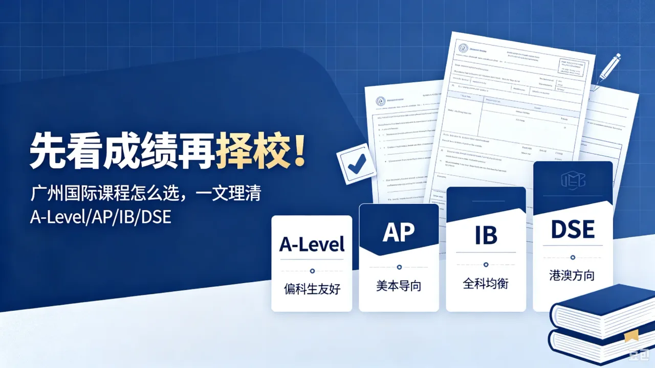 先看成绩再择校！广州国际课程怎么选，一文理清 A-Level/AP/IB/DSE