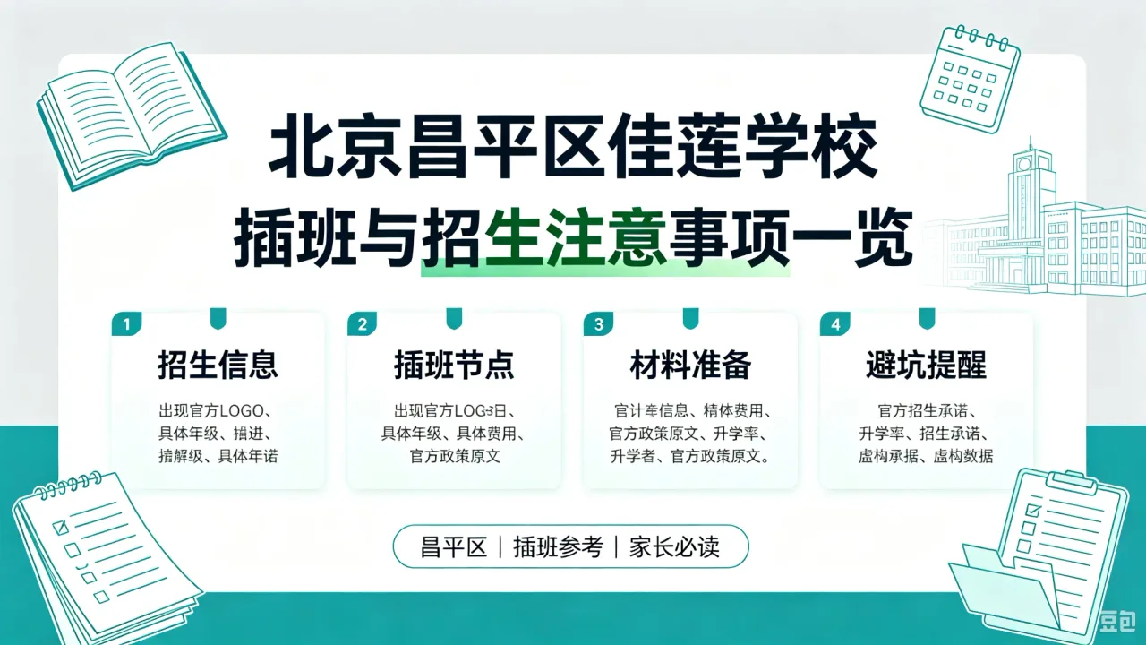 北京昌平区佳莲学校插班与招生注意事项一览