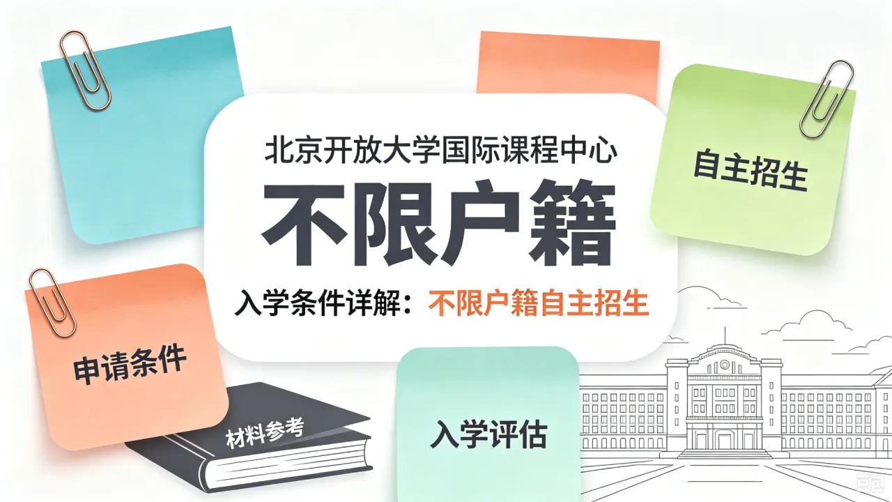 北京开放大学国际课程中心入学条件详解:不限户籍自主招生