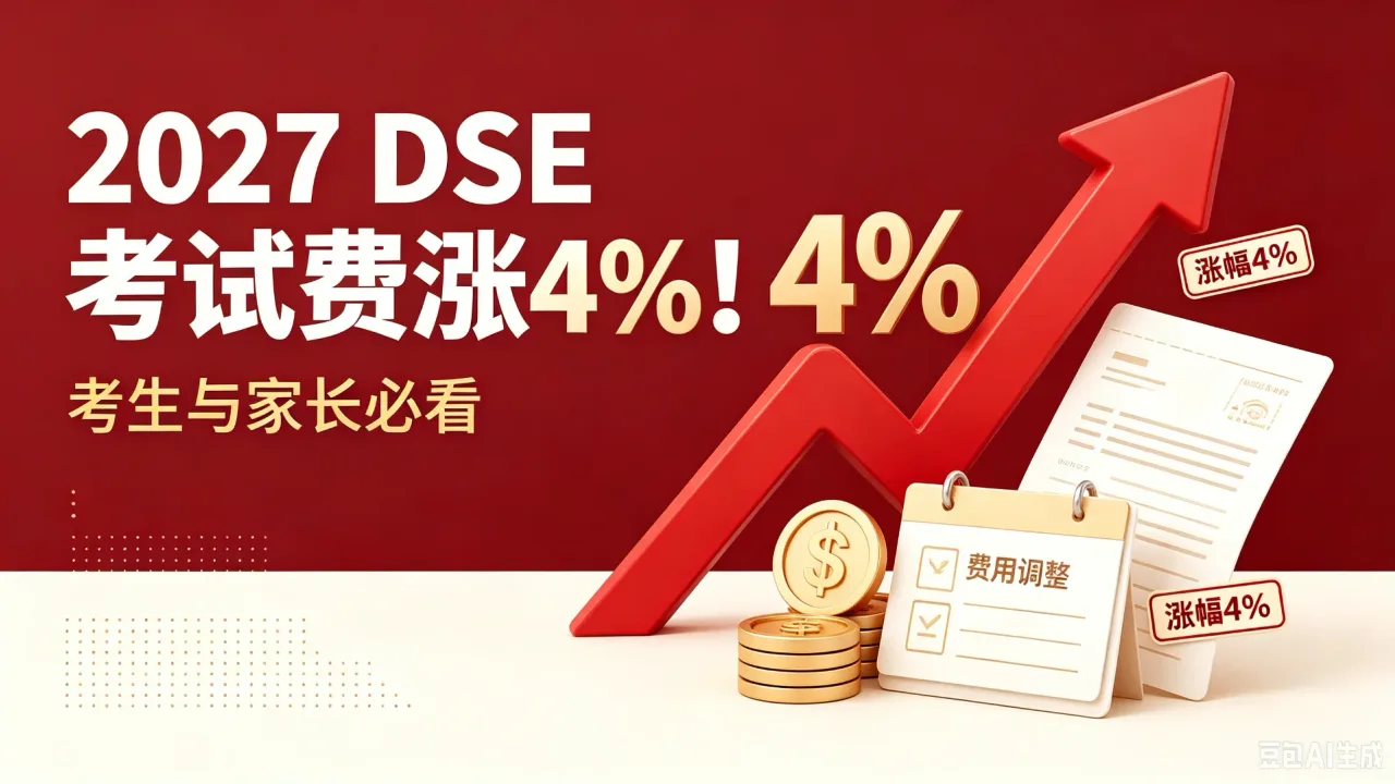 2027DSE考试费涨4%！