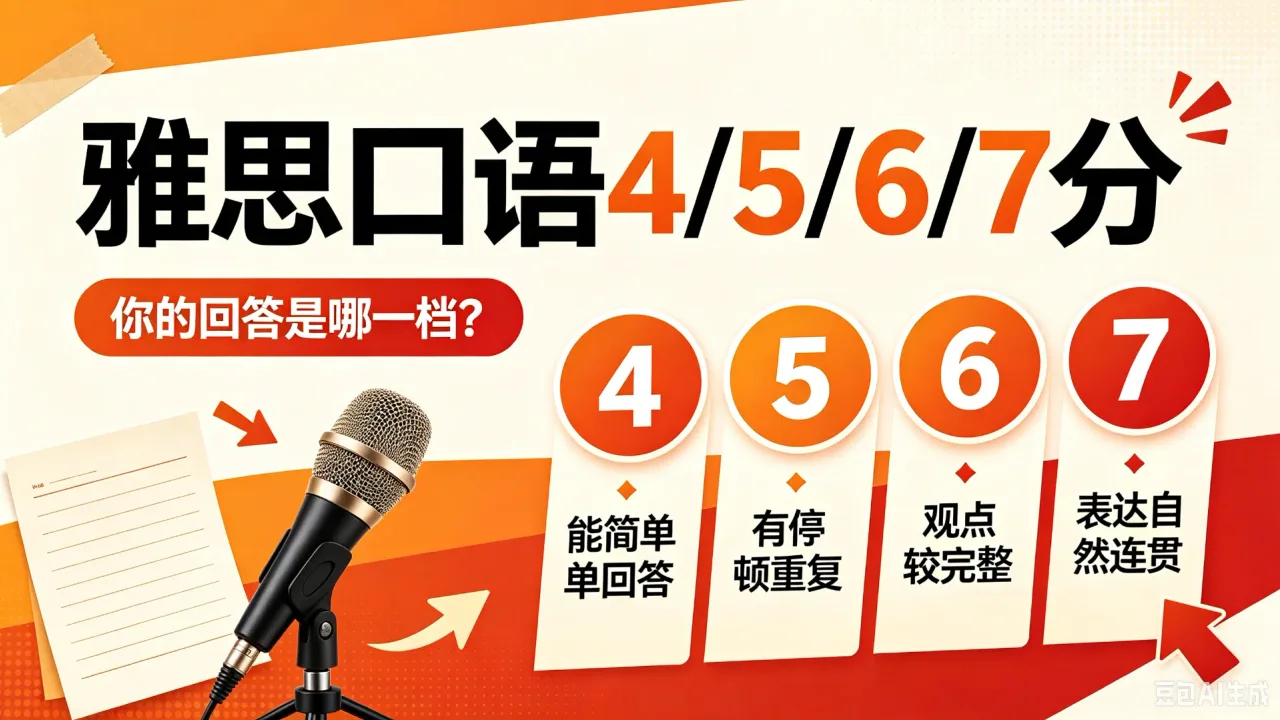 雅思口语4/5/6/7分,你的回答是哪一档?