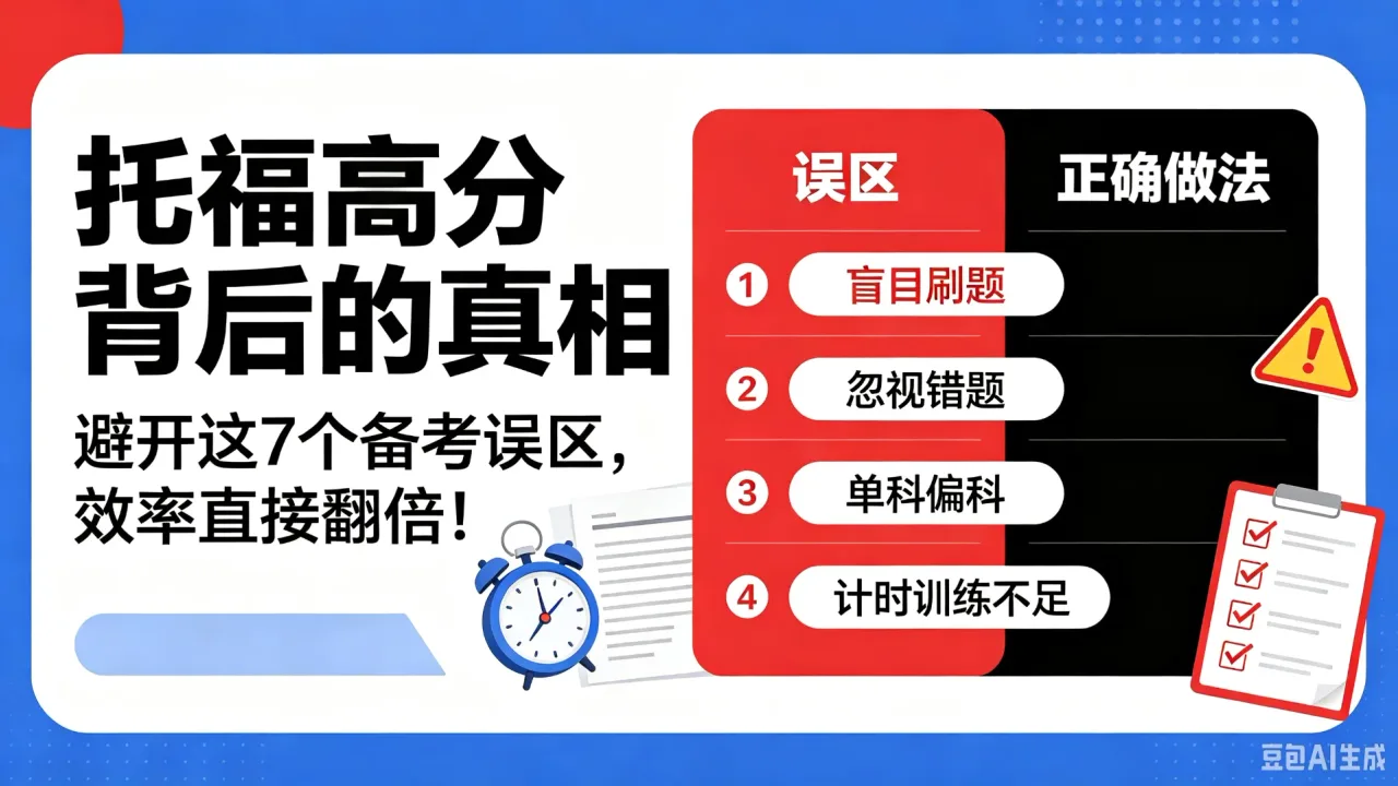 托福高分背后的真相:避开这7个备考误区,效率直接翻倍!