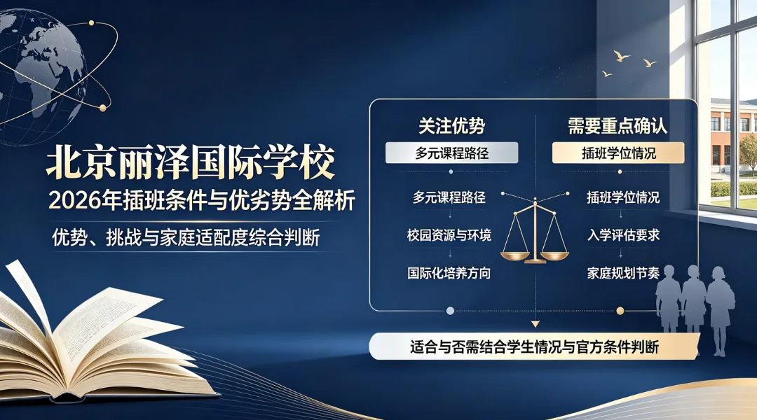 北京丽泽国际学校2026年插班条件与优劣势全解析