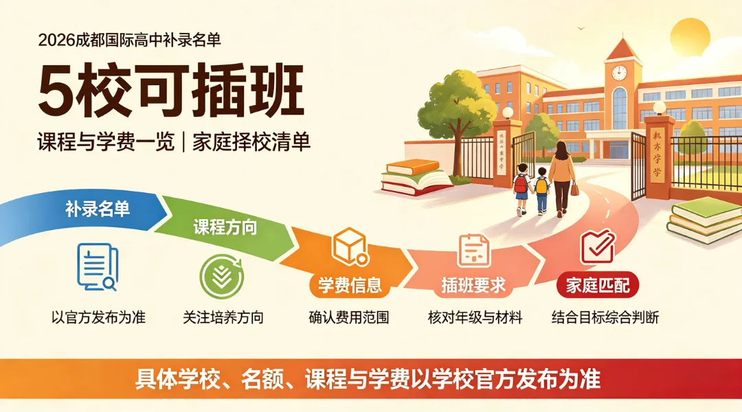 2026成都国际高中补录名单:5校可插班,课程与学费一览
