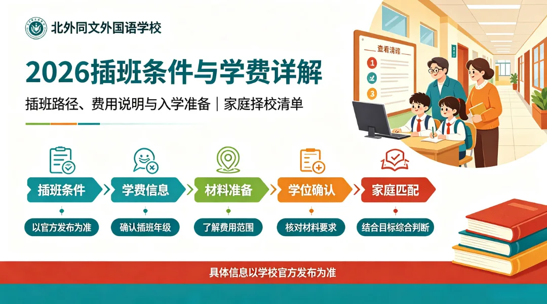 北外同文外国语学校2026插班条件与学费详解