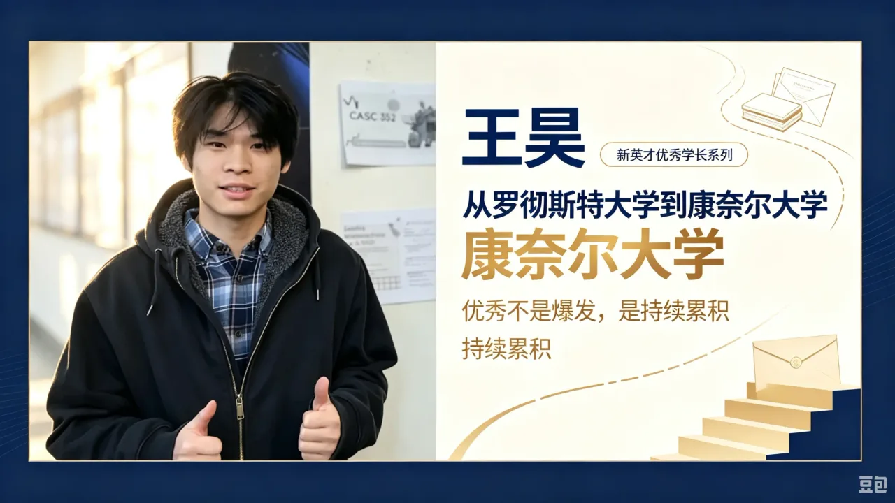 王昊：从罗彻斯特大学到康奈尔大学，优秀不是爆发，是持续累积 | 新英才优秀学长系列