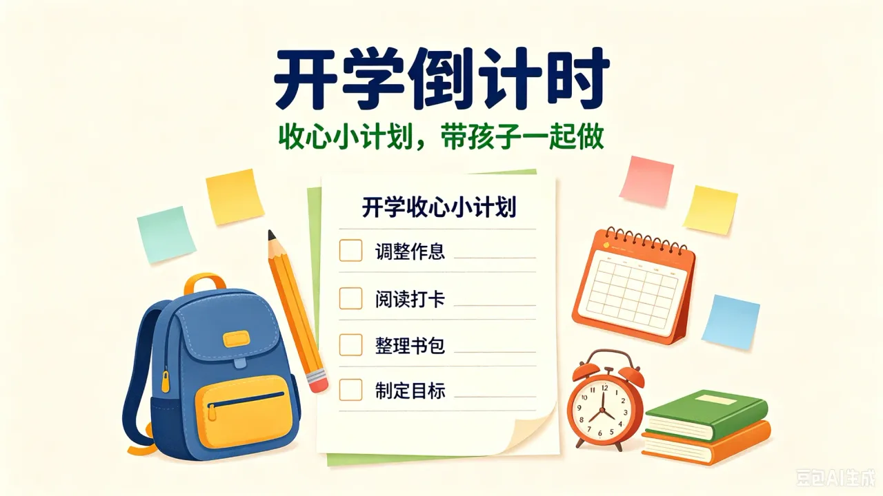 开学倒计时,收心小计划,带孩子一起做