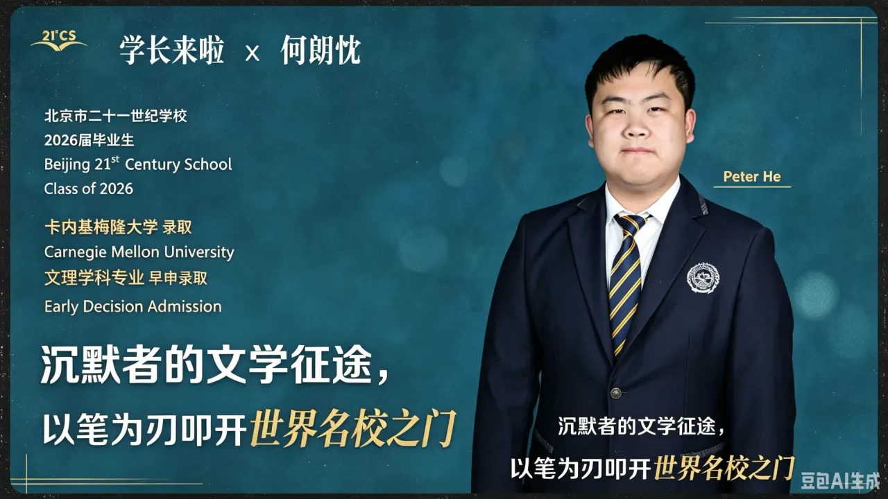 北京二十一世纪学校学长来啦|沉默者的文学征途,以笔为刃叩开世界名校之门