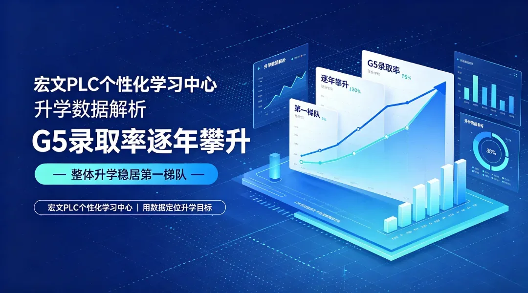 宏文PLC个性化学习中心升学数据解析：G5录取率逐年攀升，整体升学稳居第一梯队