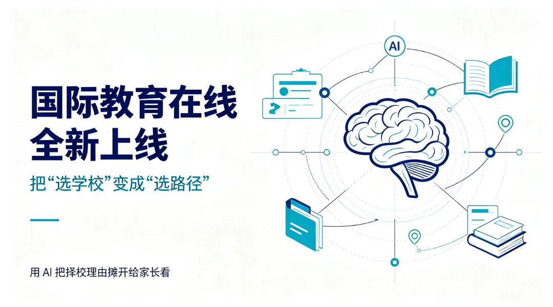 国际教育在线全新上线：把"选学校"变成"选路径"，用 AI 把择校理由摊开给家长看