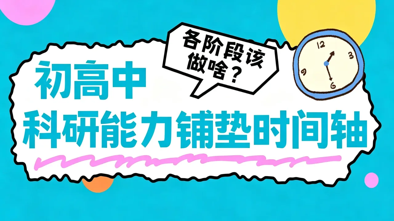 初高中科研能力铺垫时间轴:六年级做什么?初二做什么?高一做什么?