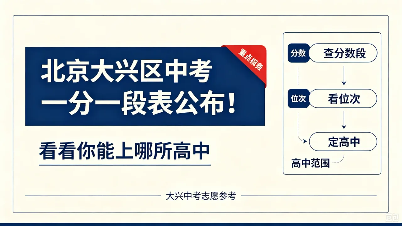 北京大兴区中考一分一段表公布！看看你能上哪所高中