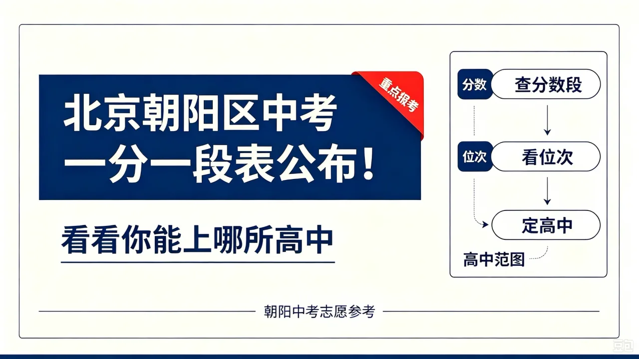 北京朝阳区中考一分一段表公布！看看你能上哪所高中