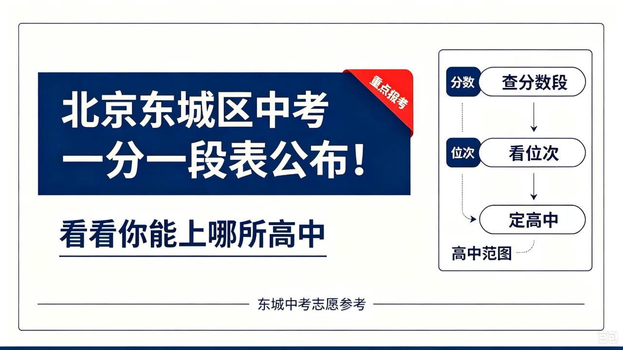 北京东城区中考一分一段表公布！看看你能上哪所高中