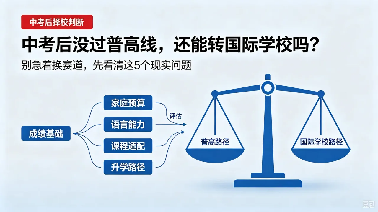 中考后没过普高线，还能转国际学校吗？别急着换赛道，先看清这5个现实问题