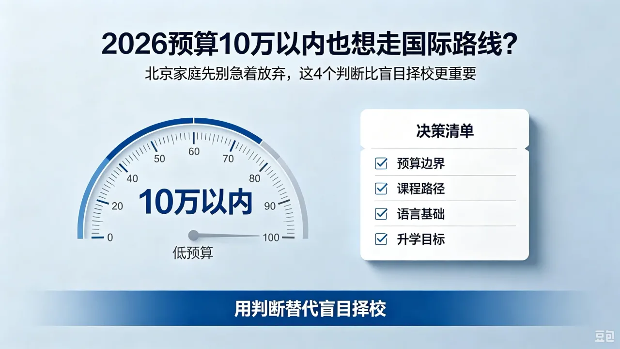 2026预算10万以内也想走国际路线?北京家庭先别急着放弃,这4个判断比盲目择校更重要