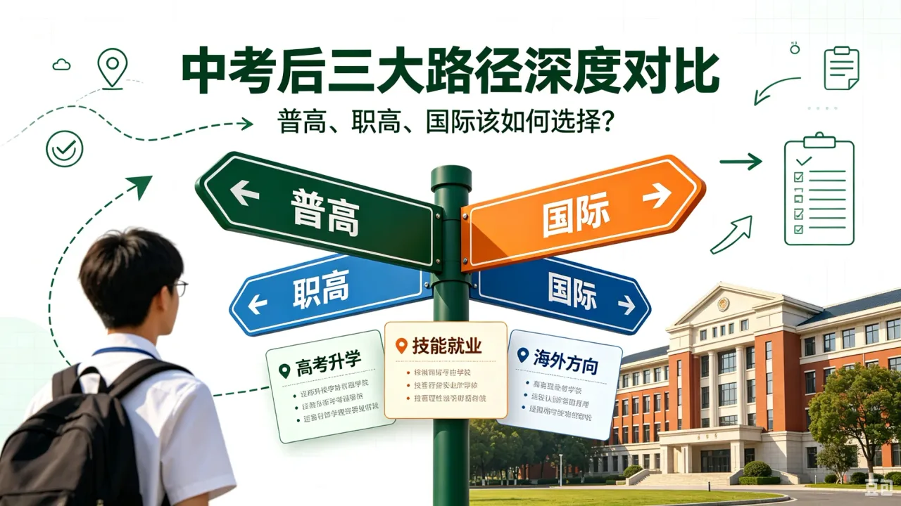 中考后三大路径深度对比:普高、职高、国际该如何选择?