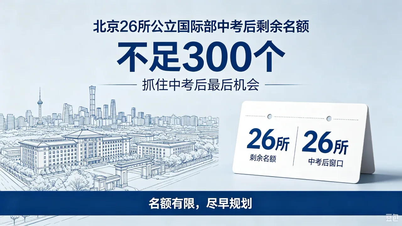 北京26所公立国际部中考后剩余名额不足300个，抓住中考后最后机会