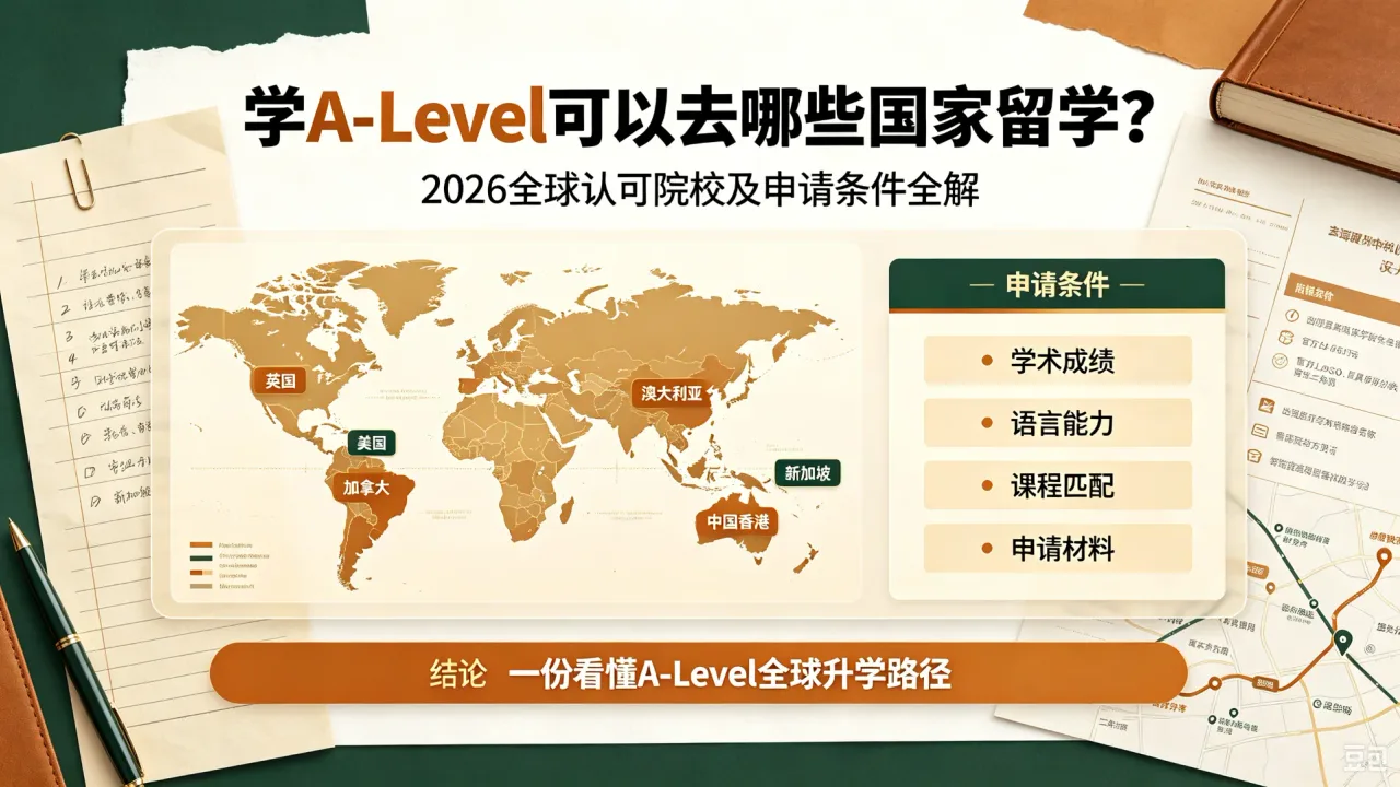 学A-Level可以去哪些国家留学？2026全球认可院校及申请条件全解