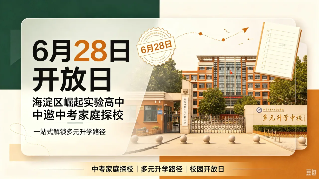 6 月 28 日开放日｜海淀区崛起实验高中邀中考家庭探校，一站式解锁多元升学路径