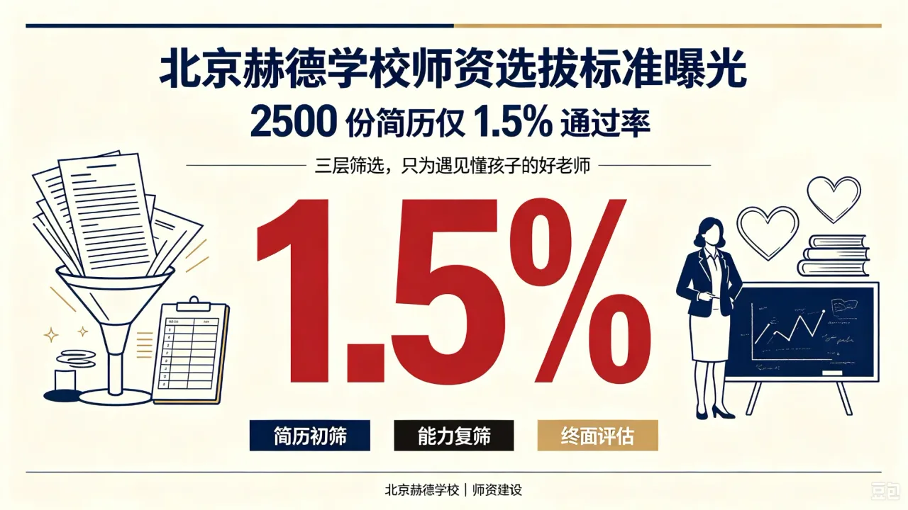 北京赫德学校师资选拔标准曝光：2500 份简历仅 1.5% 通过率，三层筛选只为遇见懂孩子的好老师