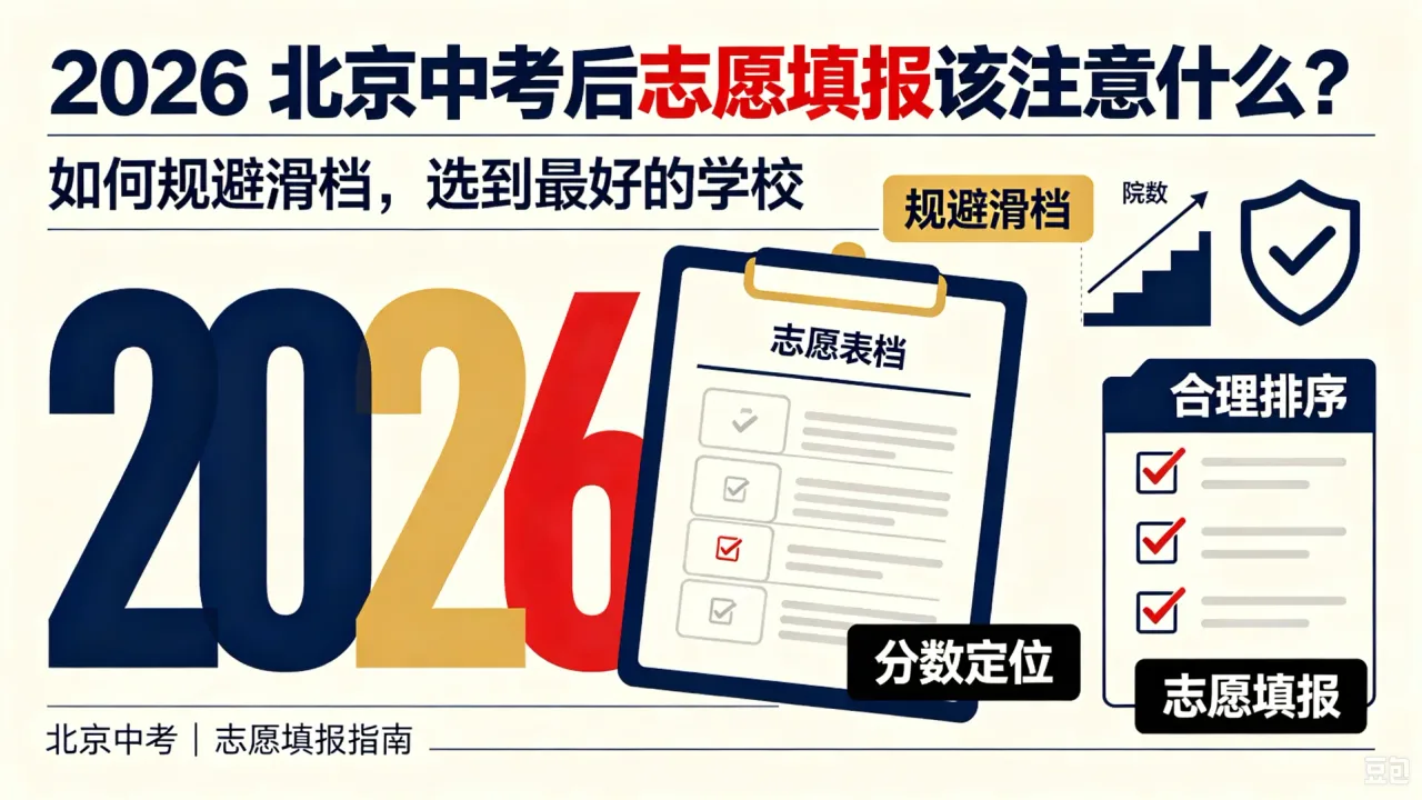 2026 北京中考后志愿填报该注意什么?如何规避滑档,选到最好的学校