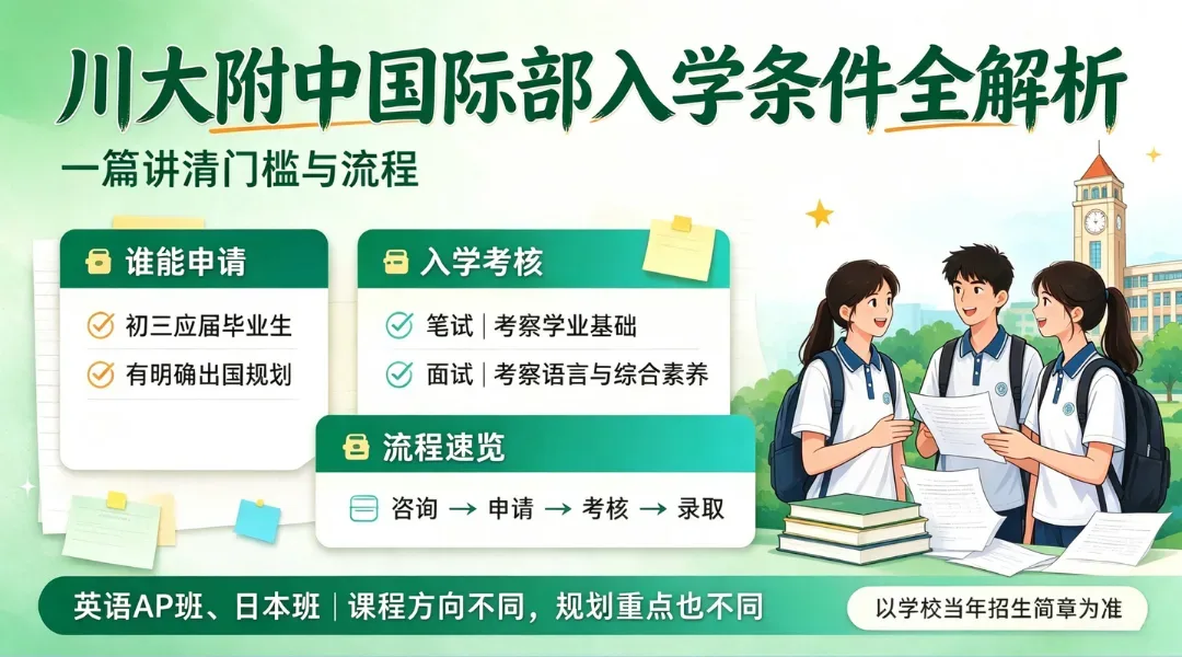 四川大学附属中学国际部入学条件详解，一篇讲清门槛与流程
