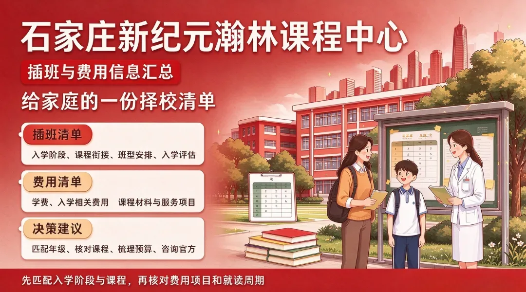 石家庄新纪元瀚林课程中心插班与费用信息汇总