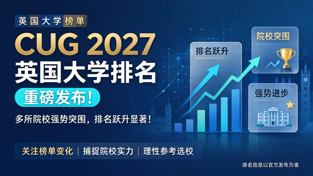 CUG 2027 英国大学排名重磅发布！多所院校强势突围，排名跃升显著！