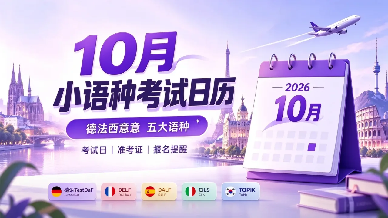10月小语种考试日历：这些考试和报名时间，别记混了