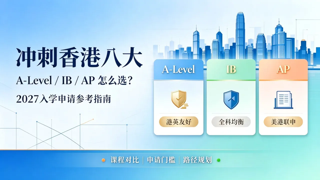 冲刺香港八大，A-Level/IB/AP 怎么选？2027 入学申请参考指南