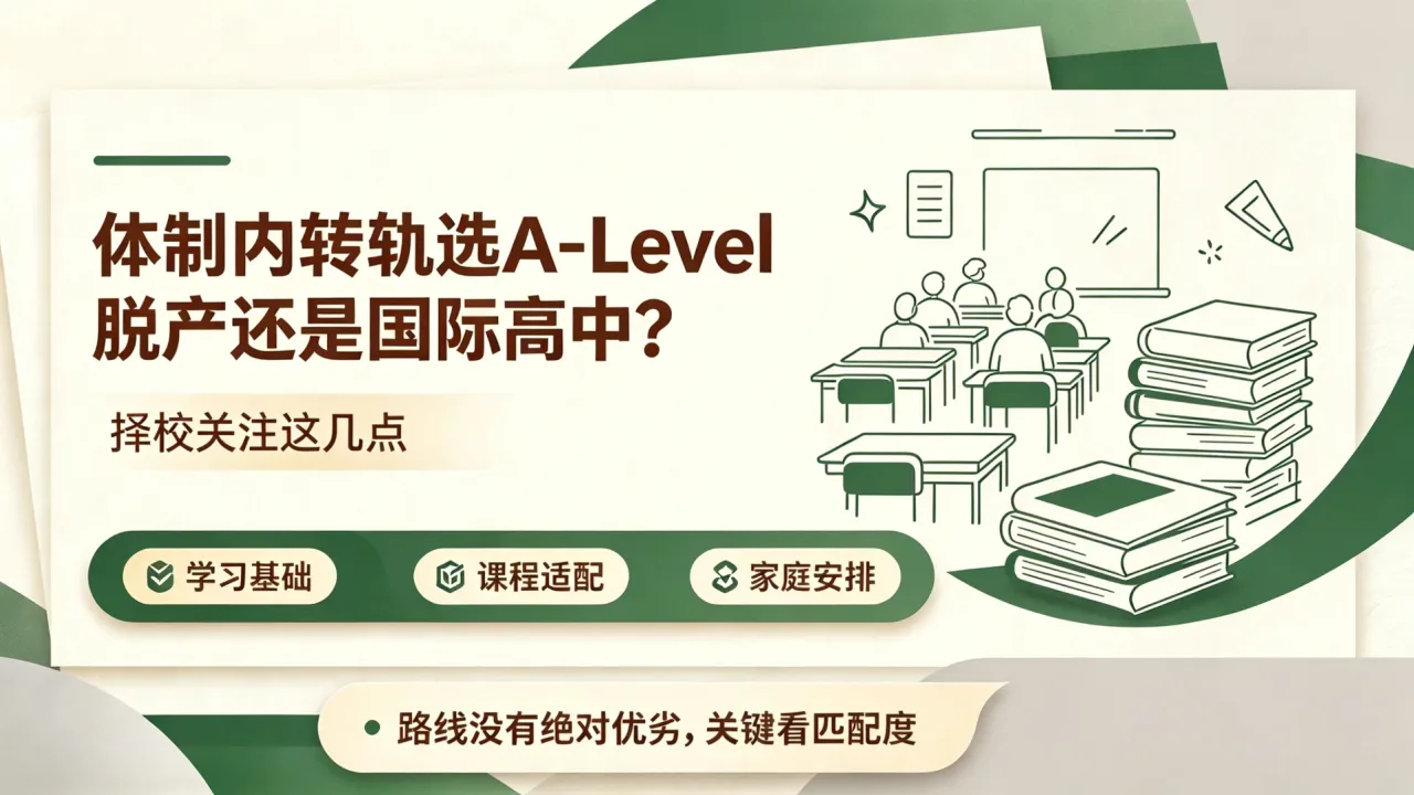 体制内转轨选A-Level脱产还是国际高中？择校关注这几点