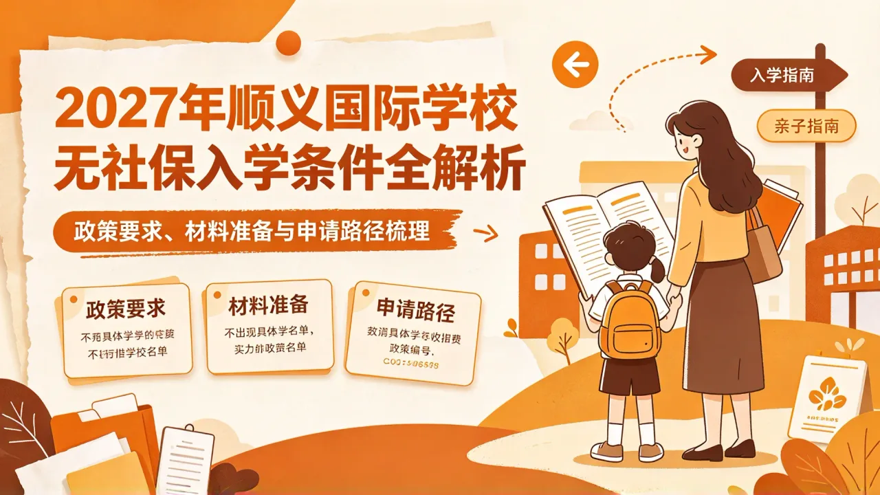 2027年顺义国际学校无社保入学条件全解析