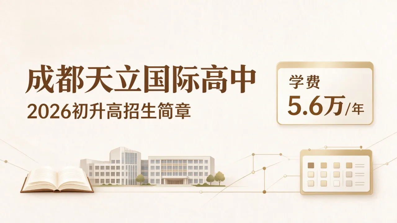 成都天立国际高中发布2026初升高招生简章，学费5.6万/年