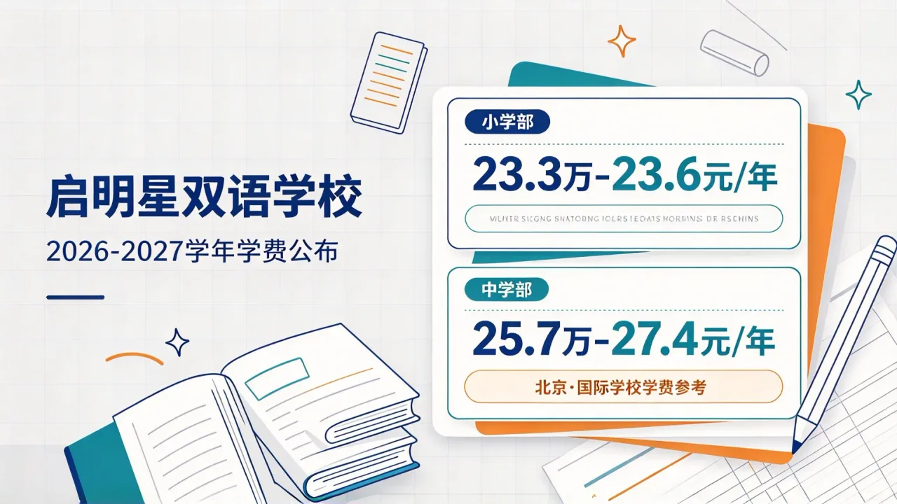启明星双语学校2026-2027学年学费公布，各学段收费标准一览