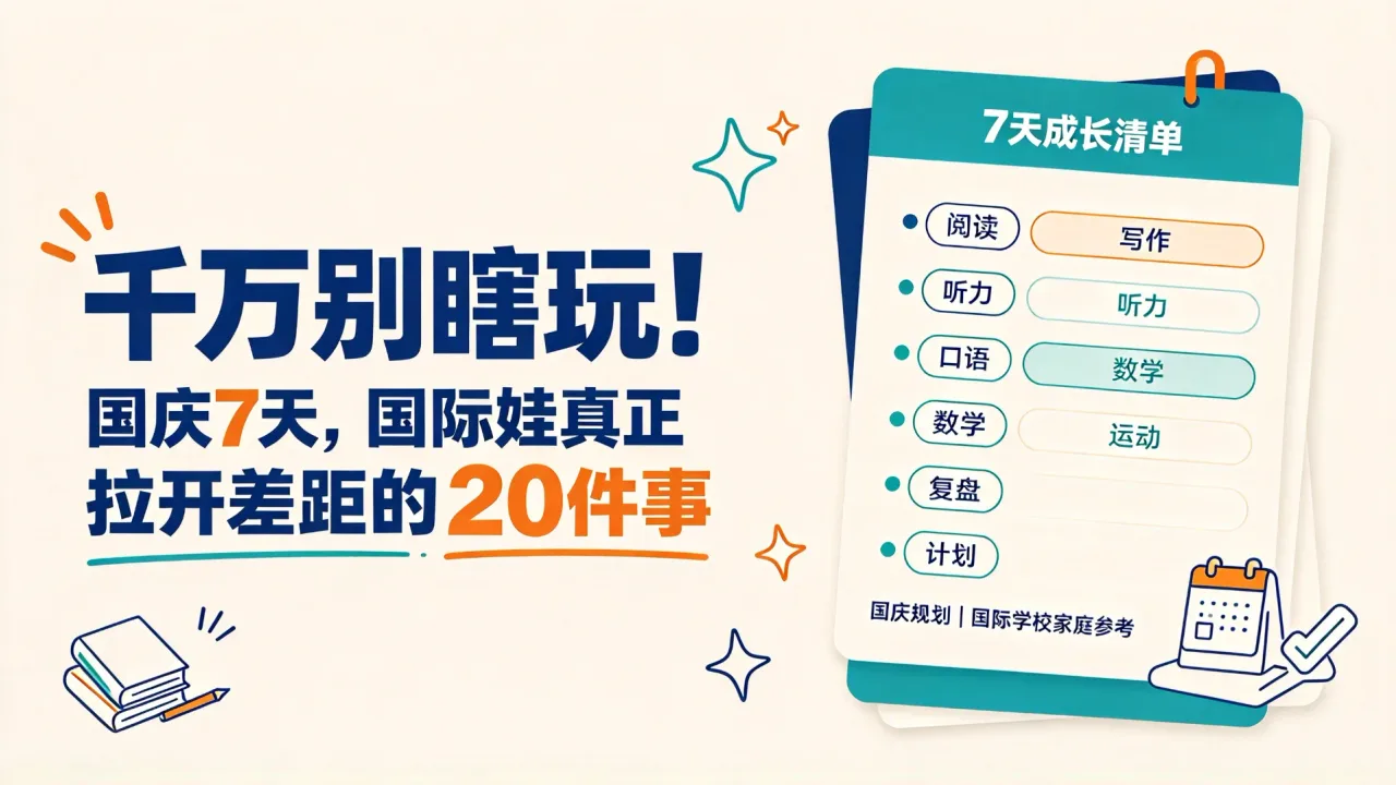 千万别瞎玩！国庆7天，国际娃真正拉开差距的20件事