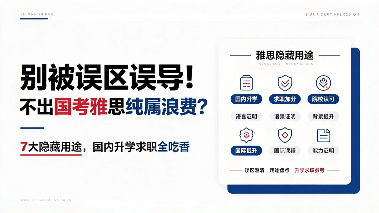 别被误区误导！不出国考雅思纯属浪费？7大隐藏用途，国内升学求职全吃香