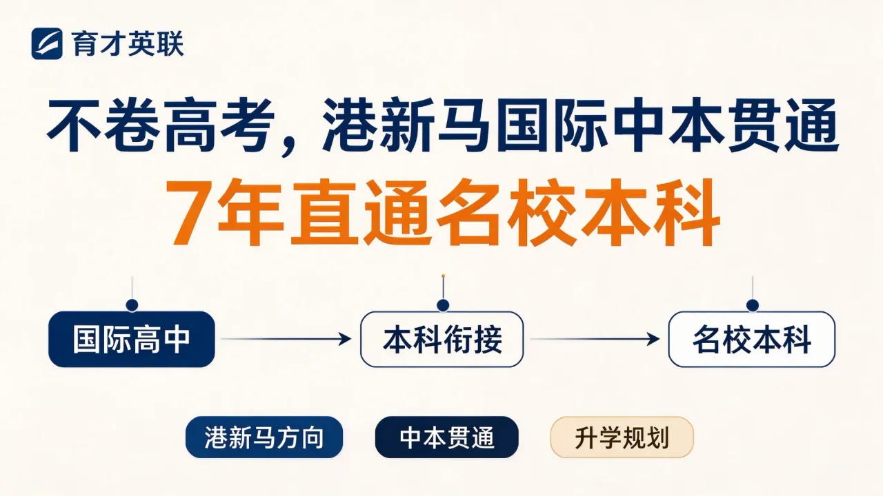 育才英联｜不卷高考，港新马国际中本贯通7年直通名校本科