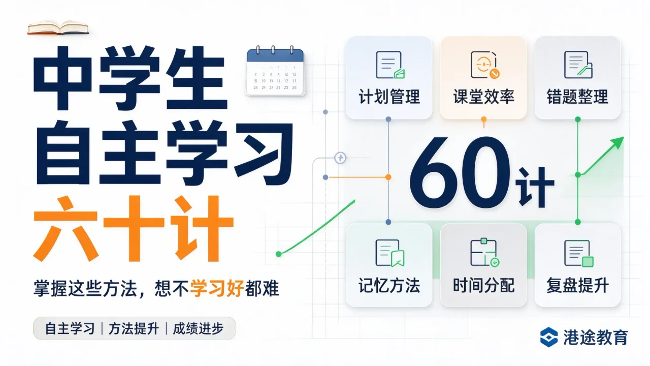 中学生自主学习六十计：掌握这些方法，想不学习好都难-港途教育