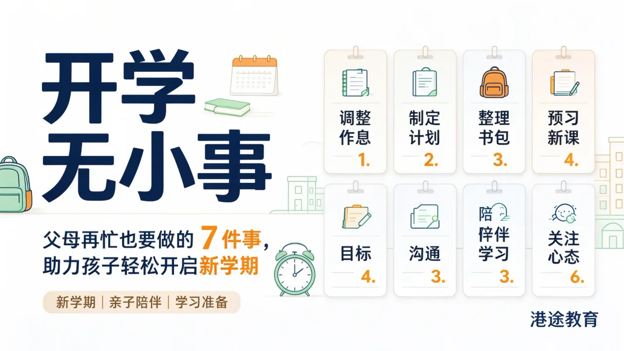 开学无小事:父母再忙也要做的 7 件事,助力孩子轻松开启新学期-港途教育